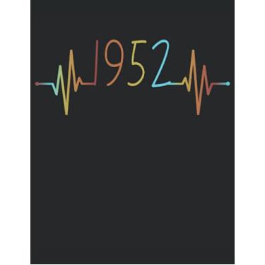 Imagem de 101 mandalas - COLORING BOOK ECG Heartbeat Born in Year 1952 Heart Beat: Funny retro vintage heart line birthday gift - A4 (8. 5x11) - 101 pages - ... - Relax - Anti stress - For coloring