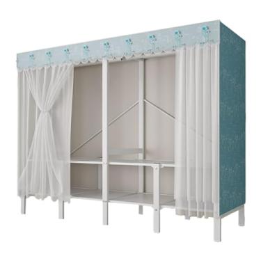 Imagem de Guarda-roupa Armário dobrável portátil para crianças, guarda-roupa com haste suspensa, empilhável, grosso, armário de armazenamento para casa, quarto armário