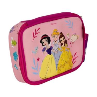 Imagem de Estojo 100 pens Princesas Disney Grande Organizador Escolar Rosa Menina