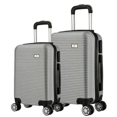 Imagem de Kit Mala de Viagem 2 Peças Bordo e M - C/ 4 Rodinhas 360º Rosa Ouro - 