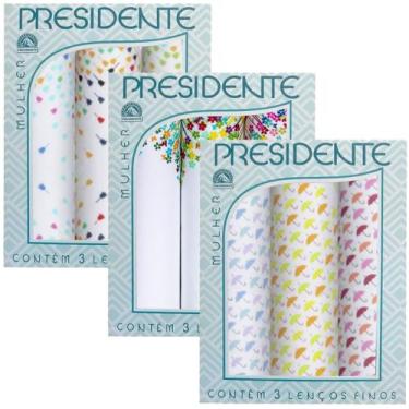 Imagem de Kit 9 Lenços Bolso Feminino Presidente 30x30 Presente Mãe Vó, Sortidos