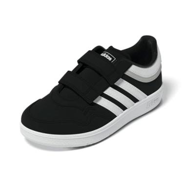 Imagem de adidas Tênis de basquete unissex infantil Hoops 4.0, Preto/branco/cinza, 15