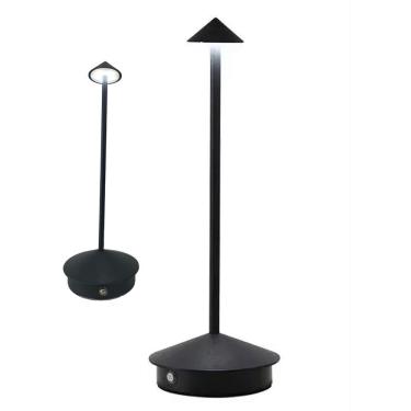 Imagem de Luminaria de Mesa Abajur LED 3 Tons Controle de Intensidade Touch Bateria Recarregavel USB Cabeceira Quarto Elegante Iluminaçao Decorativo