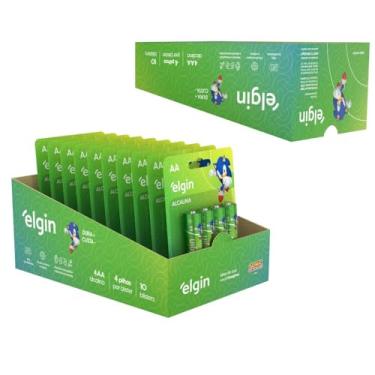 Imagem de Pilha Alcalina AA Elgin Caixa com 10 Cartelas de 4 unidades Comum