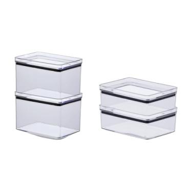 Imagem de Kit 4 Potes Herméticos Paramount Empilhável Porta Mantimentos em acrílico com tampa em Acrílico