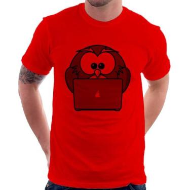 Imagem de Camiseta Coruja Internauta - Foca na Moda, Vermelho, GGG