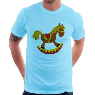 Imagem de Camiseta Cavalo Balanço - Foca na Moda, Azul bebê, M