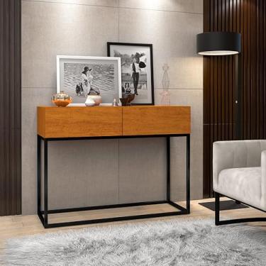 Imagem de Aparador Eros 90cm Comprimento Pés Em Metal Preto Móvel Naturale