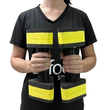Imagem de Par de Halteres Hidroginástica Em EVA 1 A 2 Kg DF4011-BK Preto/Amarelo