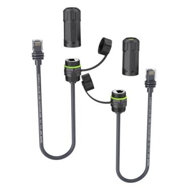 Imagem de CAMWAY Pacote com 2 adaptadores Ethernet para Starlink MINI/Starlink Gen 3 - IP68 à prova d'água Starlink SPX para conector RJ45, cabo blindado de 1200 Mbps para roteador Starlink Dish/V3