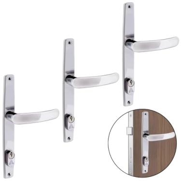 Imagem de Fechadura Para Porta Externa Perfil Estretiro Aço Inox Polido Cromado | Aliança | 03 Un