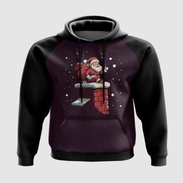 Imagem de Blusa com Capuz Papai Noel Presentes na Chaminé Natal - A Fabriqueta, 