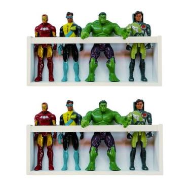 Imagem de 2 Estantes Infantis Quarto Criança Organizador de Brinquedos Bonecos 5