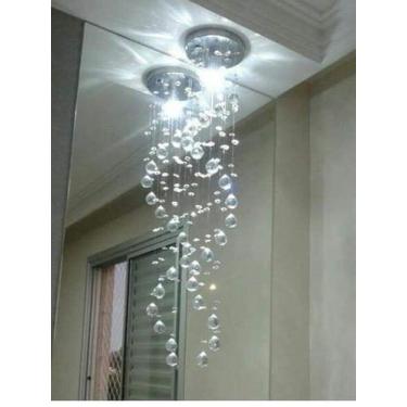 Imagem de Lustre de cristal espiral para lavabo, hall social, cabeceira de cama,