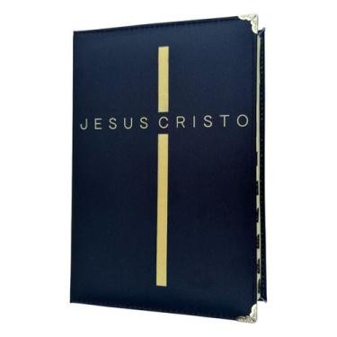 Imagem de Bíblia preta Jesus cristo cruz Sbb arc  cp dura palavras de Jesus em v