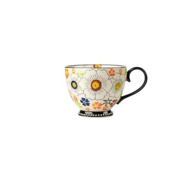 Imagem de Conjunto de talheres de flores de estilo étnico criativo, conjunto de tigela e prato de cerâmica, colher grande de sopa de macarrão - xícara de café da manhã