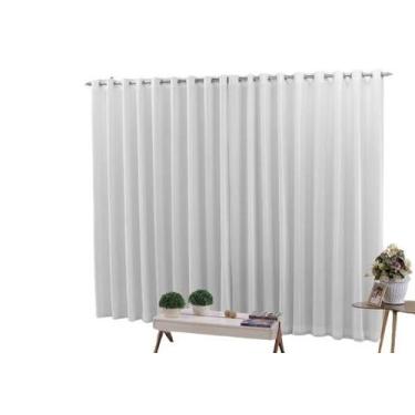 Imagem de Cortina 4,00x2,30 Sala Quarto Cozinha Voil forro Blackout - Shoppingne