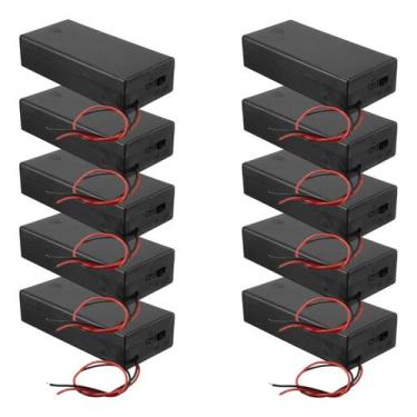 Imagem de Suporte Para 2 Baterias 18650 Chave Botão On Off Fechado com Tampa - K