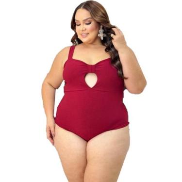 Imagem de Body Plus Size Laço Nozinho Maio Praia Piscina Feminino - WM, Marsala,