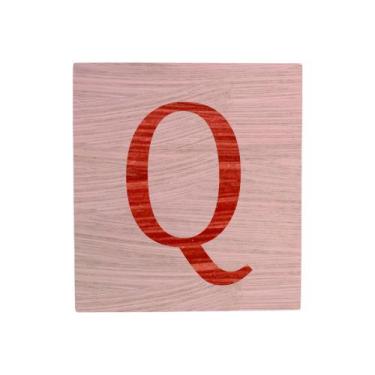 Imagem de Cubo Rosa Bebê Letra Vermelho Festa Chá de Bebê Decoração 8x8x8 Cm Mdf