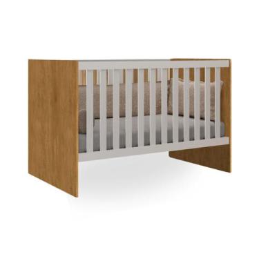 Imagem de Berço Americano Mini Cama Giovana - J&A Móveis, Branco/Nature