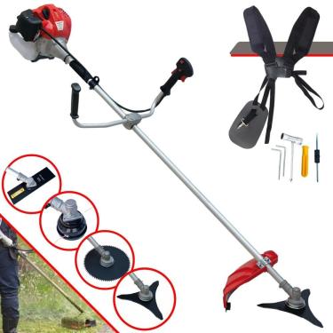 Imagem de Roçadeira Aparador de Grama Anmax CG430P TB À Gasolina 43cc 2HP Completa 4 Em 1 Com Lâm...