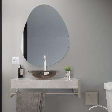 Imagem de Espelho Decorativo Orgânico 35 X 43 Cm Banheiro Cromado