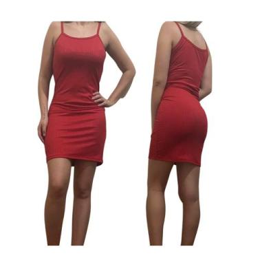 Imagem de Vestido Canelado De Alcinha Curto - Empório J, Vermelho, ÚNICO