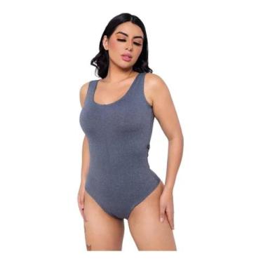 Imagem de Body Básico Suplex Feminino Decote Nas Costas  - WOLFOX, Mescla, G