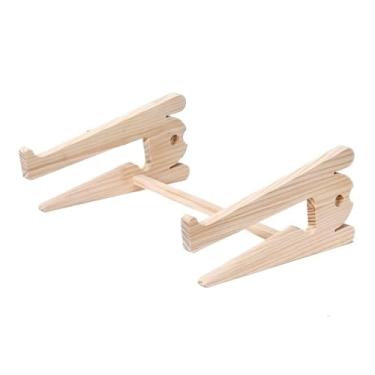 Imagem de Suporte para laptop Suporte universal de madeira para laptop para mesa, suporte removível para laptop de 10 a 17,3 polegadas Elevador para laptop(L)
