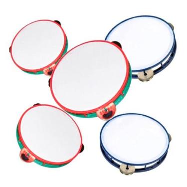 Imagem de Pandeiro Musical Brinquedo Infantil Kit 5 Peças - Pandeiro Musical Inf