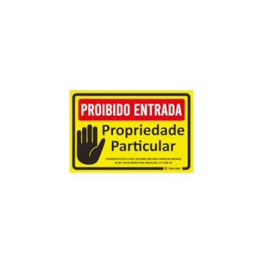 Imagem de PLACA SINALIZAÇÃO PROIBIDO ENTRADA PROPRIEDADE PARTICULAR
