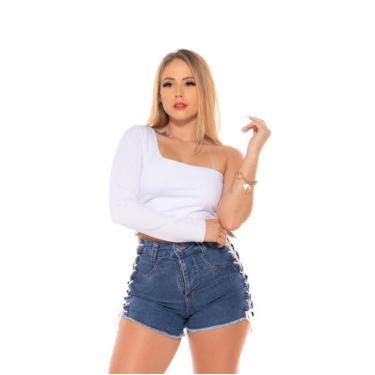 Imagem de Cropped Manga Longa Nula Manga - Moderna & Slim, Branco, M