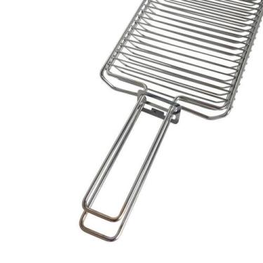 Imagem de Grelha Em Aço Cromado Para Assar Coração Tulipa Frango Carne Gourmet -