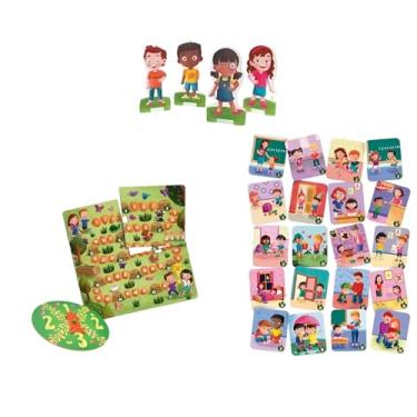 Imagem de Jogo Palavras Mágicas, Jogo de Tabuleiro Educativo para Alfabetização, 2-4 Jogadores, +3 Anos, 44x45cm