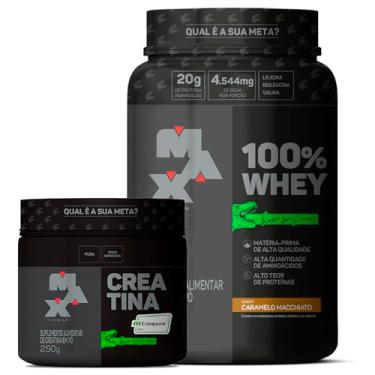 Imagem de Kit Ramon Dino Pro Extreme - 100% Whey Pote + Creatina Creapure 250g - Maxtitanium (Pote, Caramel Macchiatto)