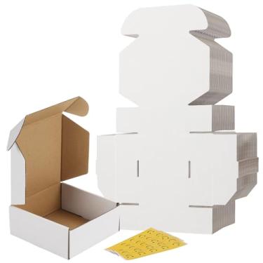 Imagem de RLAVBL Conjunto De 30 Caixas Remessa 5X5X2, Caixa Papelão Ondulado Branca Para Embalagem Correspondências Pequenas Empresas