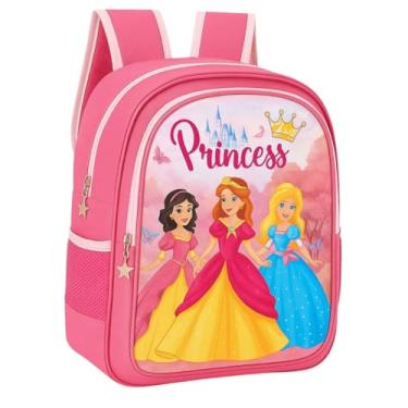 Imagem de Mochila InfantilEscolar Feminina Princesa - Cabe Cadernos e livros Grandes