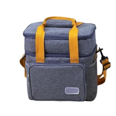 Imagem de Bolsa Termica Expansível De Grande Capacidade Para Piquenique Adequado Para Viagens Ao Ar Livre Na Praia(CINZA-M-1)