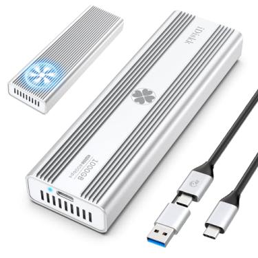 Imagem de iDiskk Gabinete SSD M.2 NVMe profissional de 40 Gbps para M1 M2 Pro/Max, gabinete de liga de alumínio SSD externo compatível com Thunderbolt 3/4 USB 3.2/3.1/3.0/tipo C, suporta até 8 TB tamanho 2280 M