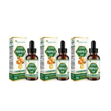 Imagem de Kit 3x Extrato de Própolis Verde 30ml Flora Nativa do Brasil