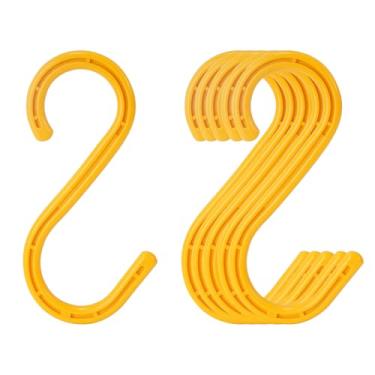 Imagem de MKEKZX Ganchos ABS S, pacote com 6, 21 cm, amarelo, ideal para uso interno/externo, cozinha, armário, banheiro, jardim, ferramentas, construção