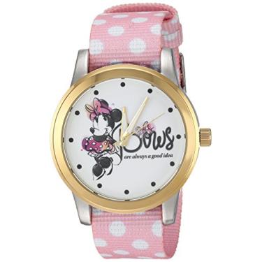 Imagem de Disney Relógio analógico de quartzo esportivo casual da Minnie Mouse, rosa