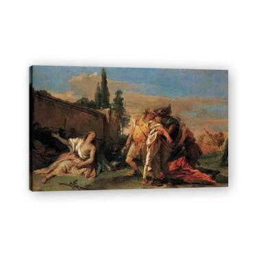 Imagem de Rinaldo's Departure from Armida Giovanni Battista Tiepolo Impressão em tela – Obra-prima rococó barroca, pintura escolar de Veneza, pintura a óleo decorativa para galeria doméstica 30 x 48 cm