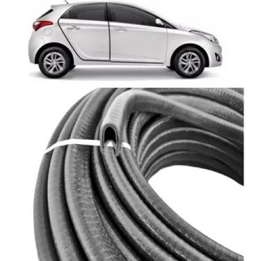 Imagem de Friso Couro Casca Cobra Proteção Porta Carro Preto 1 Metro - CENTERPAR
