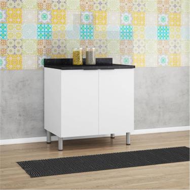 Imagem de Balcão Duplo Rubi Com 2 Portas E 1 Prateleira Bartira Branco