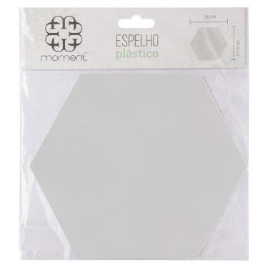 Imagem de Espelho Adesivo Hexagonal Plastico 21x18,5x1cm