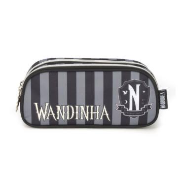 Imagem de Estojo Escolar 2 Divisórias Wandinha - Luxcel - Preto