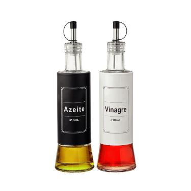 Imagem de Galheteiro De Vidro E Inox 310ml 2 Peças
