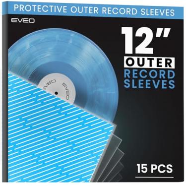 Imagem de EVEO Capas Externas Para Discos De Vinil 15X, Transparentes, 32,5 X Cm, Ajuste Perfeito, Proteção 3 Mil Lps Simples E Duplos - Archival Standard